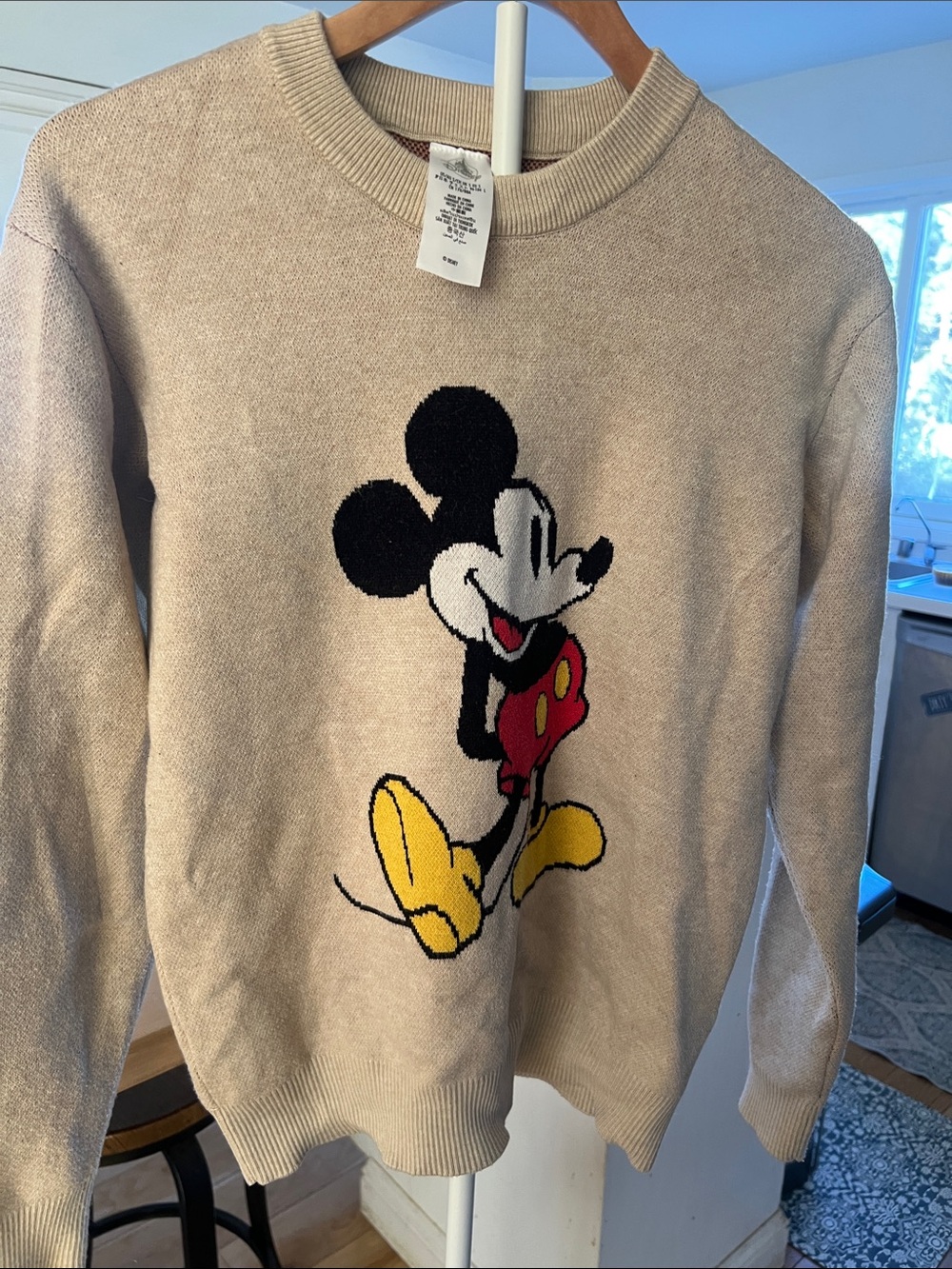 official Disney Classic Mickey Mouse Standing Knit Sweater for Adults